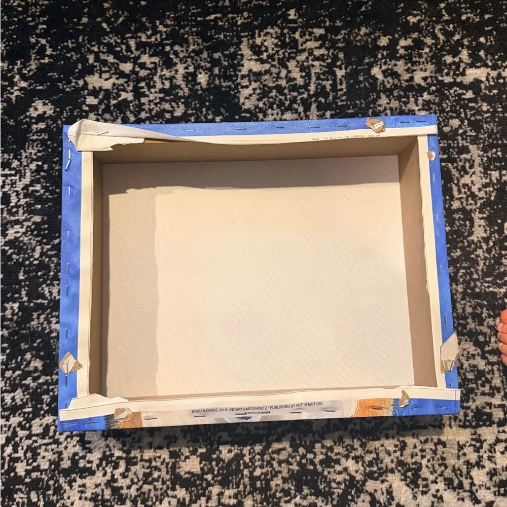 Pet Portrait Canvas Print - Corgi in Blue - Picture 2 of 2